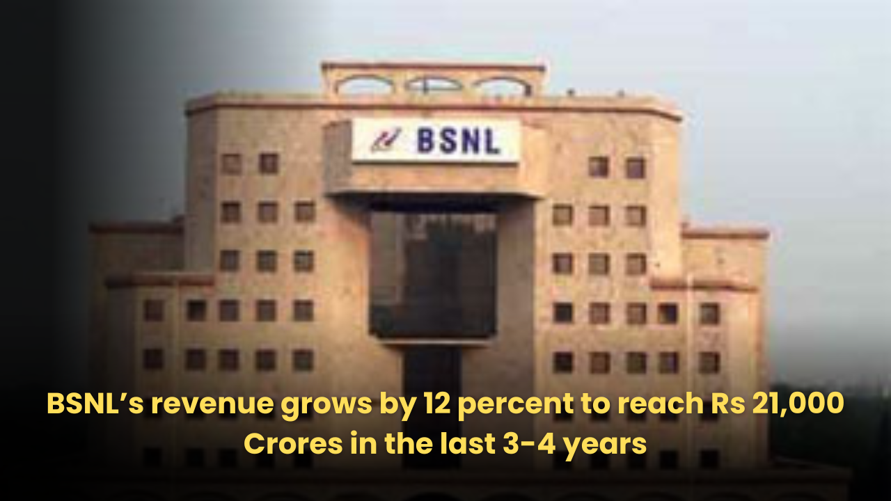 BSNL’s revenue grows by 12 percent to reach 21,000 Crores in the last 3-4 years, minister says