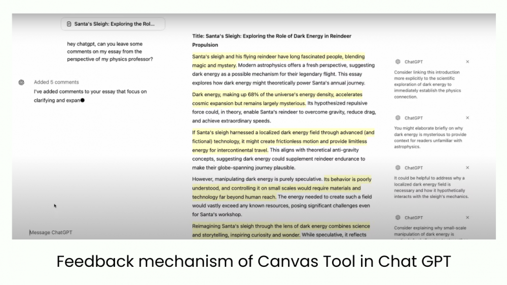 Feedback Mechanism Of Canvas Tool In Chat GPT